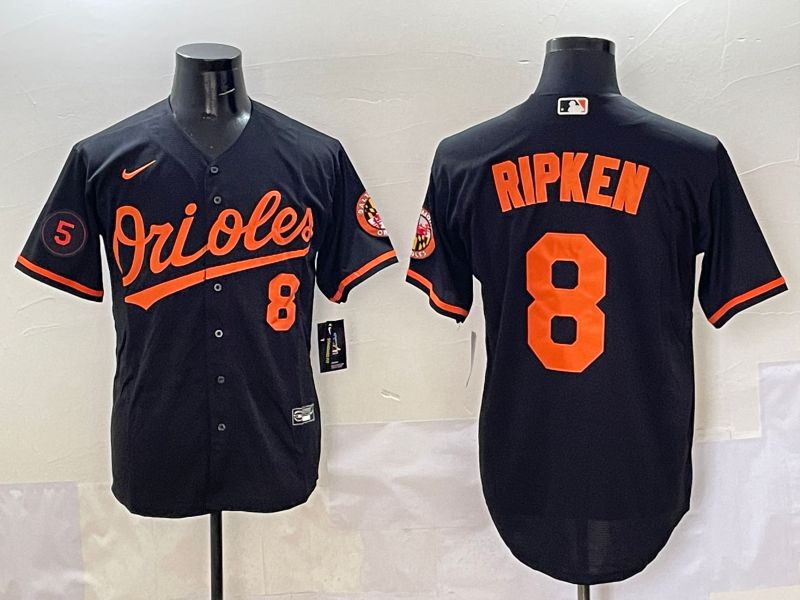Men Baltimore Orioles 8 Ripken Black Game 2025 Nike MLB Jersey style 5096